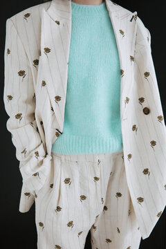 Autumn Fashion Detail - Suit with Warm Sweater