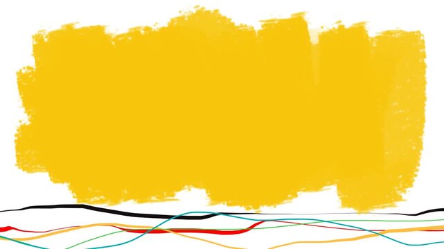 Above the flickering thin colored lines, a yellow cloud or spot changes, simulating a frame for inserting visual information.
