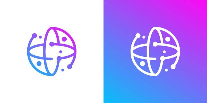 Dual meaning logo combining global and dot connection elements, symbolizing worldwide networks, digital integration, collaboration, and seamless global communication.