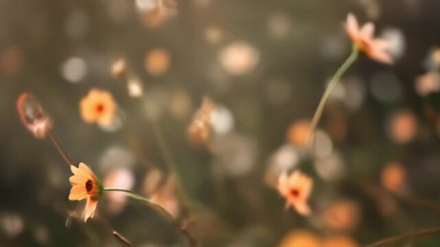 gentle wind sways foliage, soft bokeh blurs drift and undulate