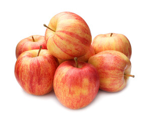 Fresh ripe red apples isolated on white