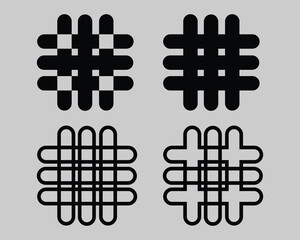 Fototapeta premium Black Hashtag Lattice Vector Icons