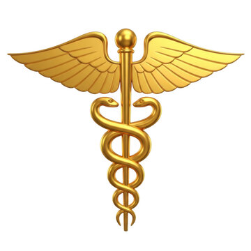 caduceus medical symbol on white
