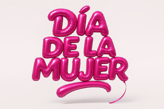 Texto D&iacute;a de la Mujer en estilo globo