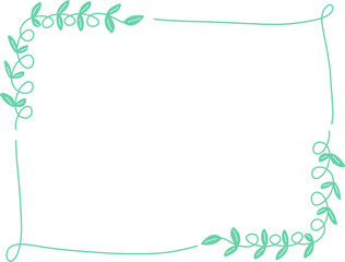 frame for text with green leaves