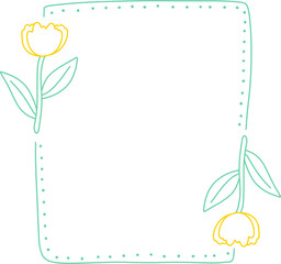 frame for text with green leaves