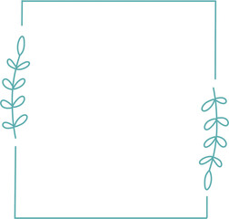 frame for text with green leaves