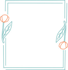 frame for text with green leaves