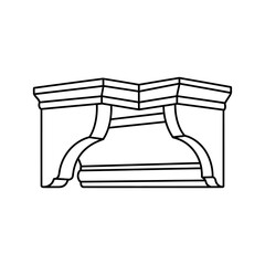 Detailed line drawing of a classical architectural corbel or bracket © Vector Hub24