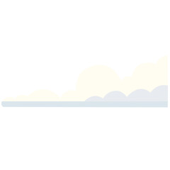 Obraz premium Minimal horizontal cream and grey cloud perfect for subtle backgrounds, faint sky designs, gentle weather graphics, and barely visible atmospheric elements with ultra-light flat style.
