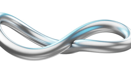 Shiny silver infinity symbol on white background metallic isolated on a transparent background