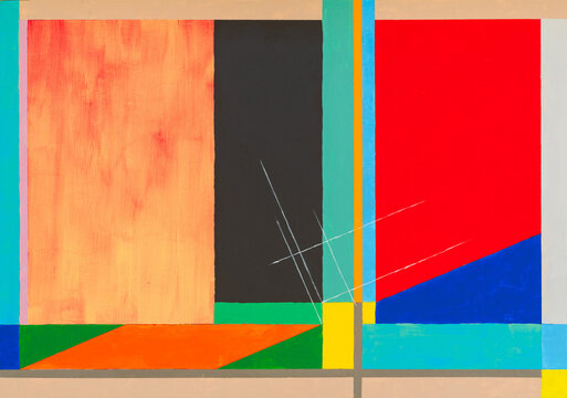 Modern Abstract Artwork Featuring Vibrant Colors and Shapes