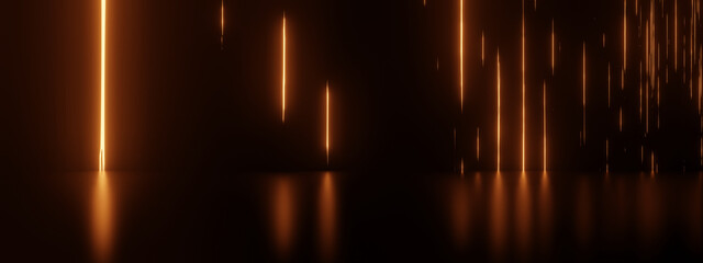 Black background with glowing lights © Kavik