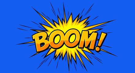 Vibrant comic book explosion with BOOM text © Cendol