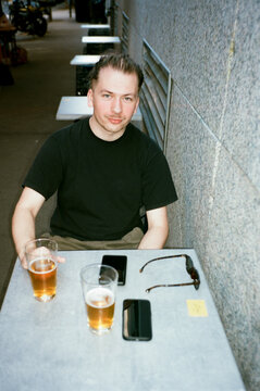 Drinks at an Outdoor Cafe During the Afternoon