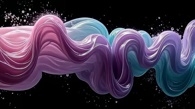 Delicately cascading through layers of swirling mauve and emerald, dynamic forms pulse and shift, where floating vitamin particles swirl in unison expands the visual complexity, producing a