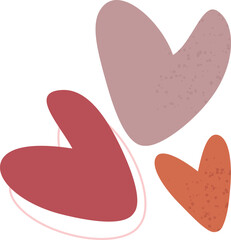 Set of hand drawn wonky heart shapes in organic boho style with vector texture © Dasha