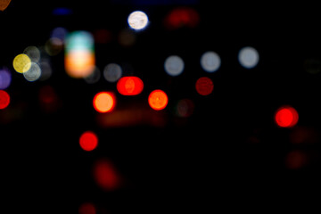 defocused lights in the city