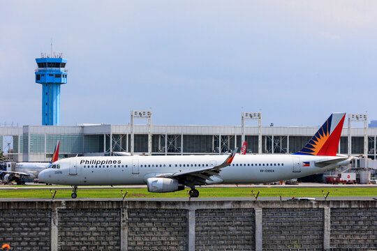Manila, Philippines - 2025 July 13: A Philippine Airlines Airbus A321 aircraft (registration RP-C9924) taxis at Ninoy Aquino International Airport.