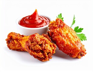 Crispy Buffalo Chicken Wings with Sauce 
