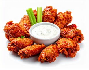 Crispy Buffalo Chicken Wings with Sauce 