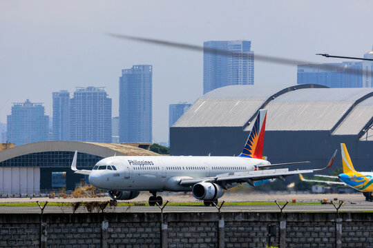 Manila, Philippines - 2025 July 13: A Philippine Airlines Airbus A321 aircraft (registration RP-C9924) taxis at Ninoy Aquino International Airport.