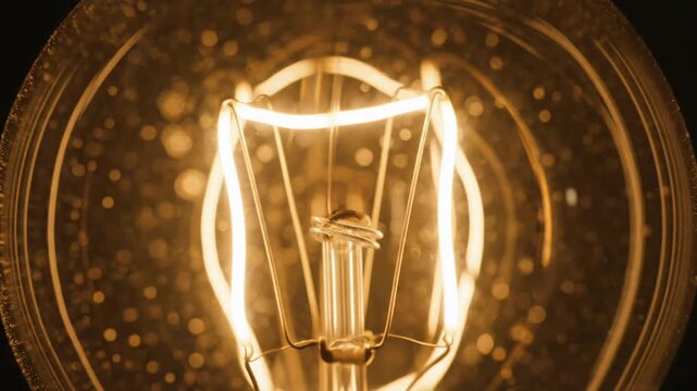Glowing Light Bulb with Warm Yellow Light.