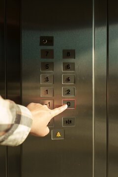 Pushing button in lift