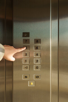 Pushing button in lift