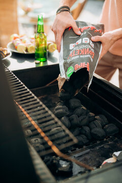 Coals in the grill