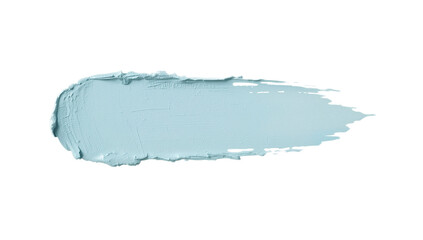 Fototapeta premium A serene horizontal swatch of pastel blue paint, artfully isolated on a pure white background, showcasing its smooth yet delicately textured creamy consistency for modern design applications
