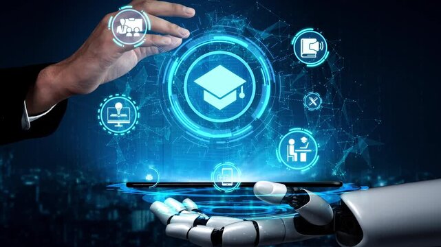 Online education icons show e-learning, online education classes, and digital study. Online education enables global online education access, flexible learning. Funnel