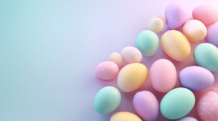 Obraz premium Lovely pastel hand-painted Easter egg background.