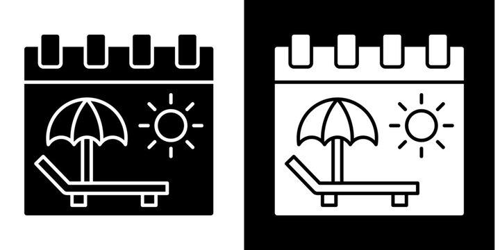 Holiday Icon Set White Glyph Style Collection
