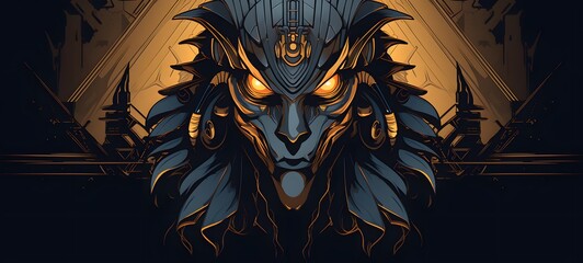 sphinx demon vector illustration t-shirt design ,generative AI