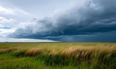 Fototapeta premium dark storm clouds coming in over the vast open plains