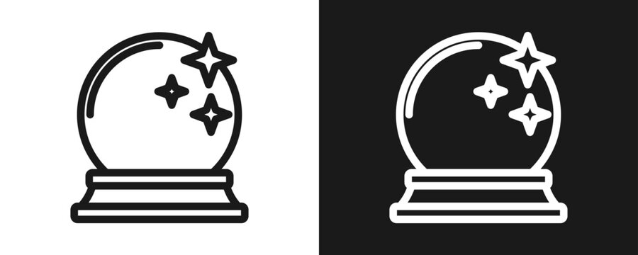 Prediction Icon Set Outline In White And Black Background