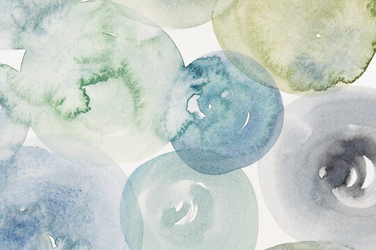 Blue green paint circles