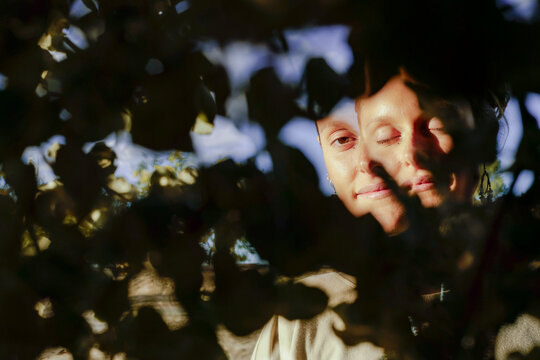 Double Exposure Through Leaves