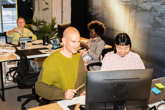 Diverse people working at office 