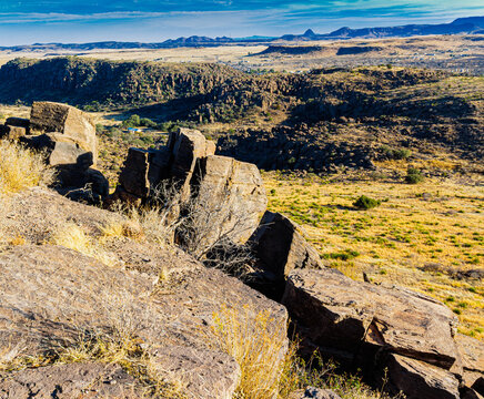 View of The Chisos Mountains From Lookout Point at Skyline Drive  Overlook, Davis Mountains State Park, Texas, USA