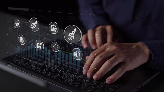 Project management dashboard showing project management strategy, planning, project management workflow, and project management team icons for better coordination. Muxer