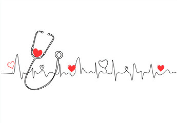Fototapeta premium stethoscope and heart