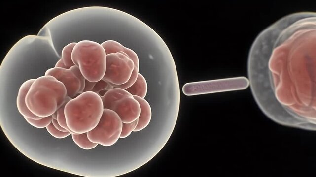 cell division sequence under microscope: embryonic mitosis in early development