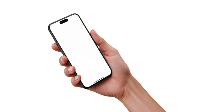 A hand holding a white smartphone