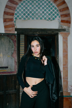 Pose in Front of Traditional Building