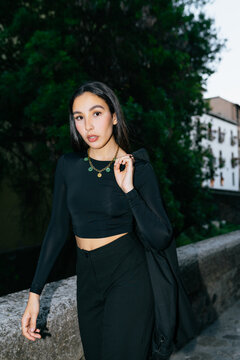 Stylish Woman in Urban Setting