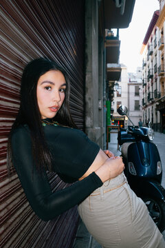 Portrait of Woman in Urban Street