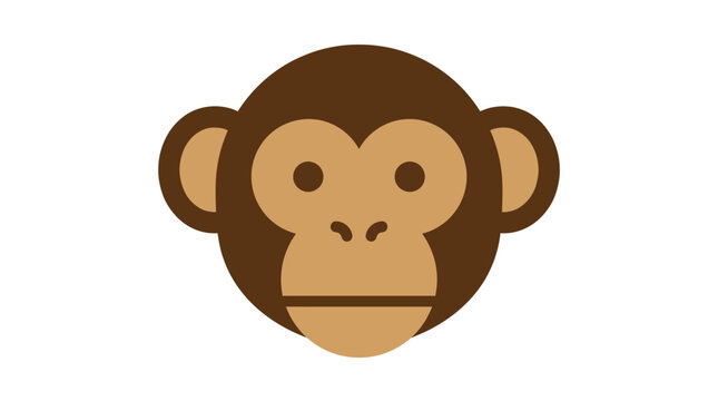 Monkey Icon Glyph d flat vector isolated white background