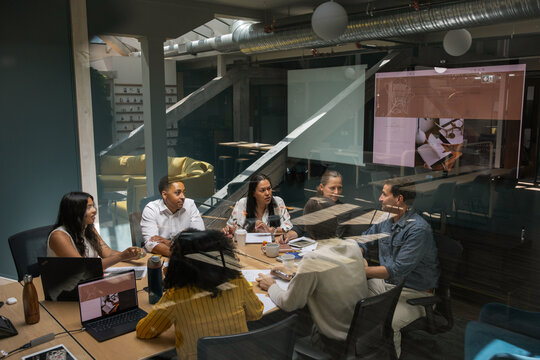 Collaboration in a modern office space during a productive meeting